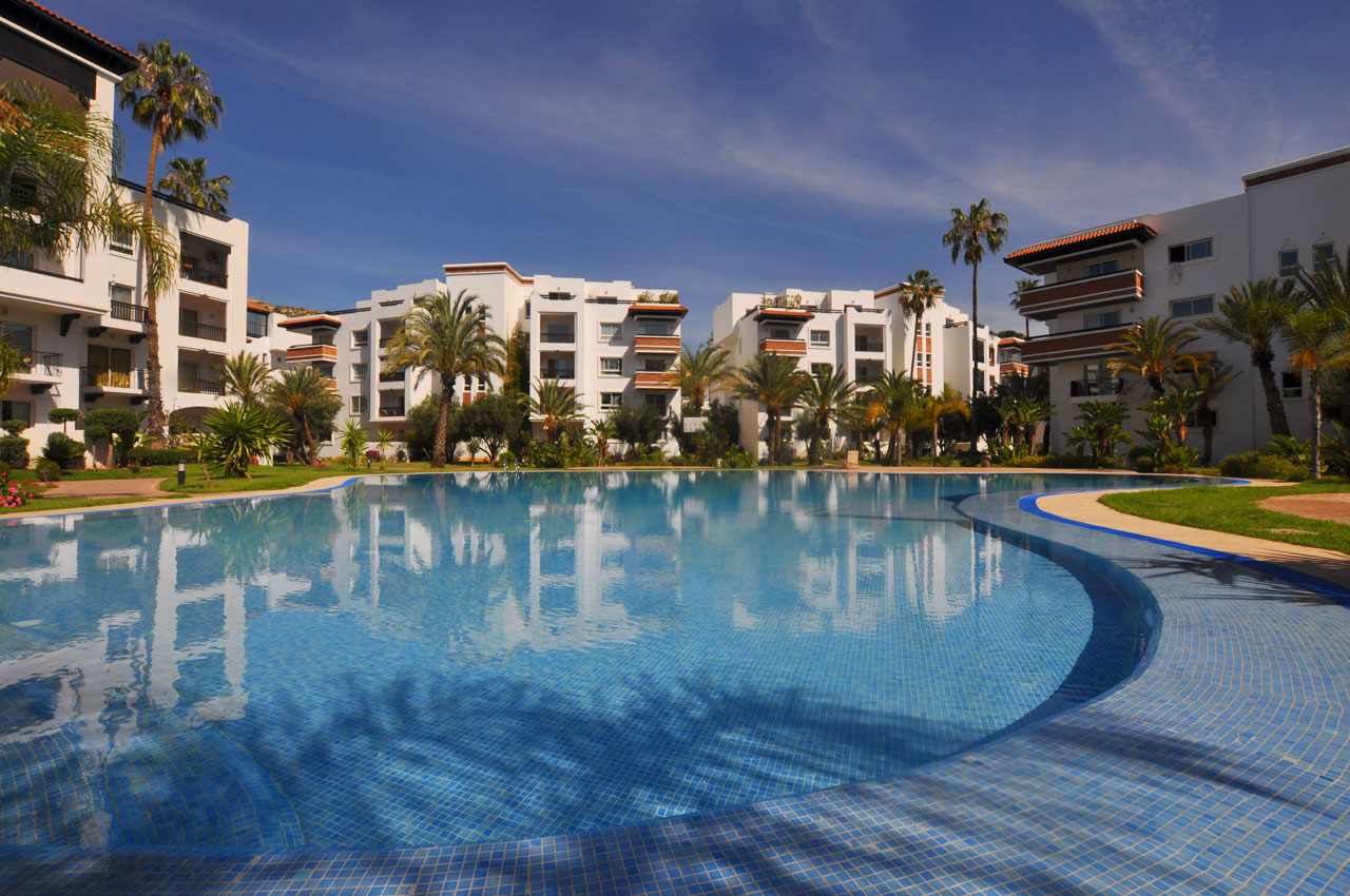 Agadir Marina, showing 1 of the 3 huge communal pools