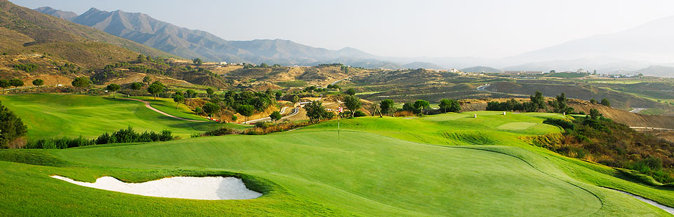 Golf in La Cala de Mijas, stunning panoramic photo across a picturesque golf course