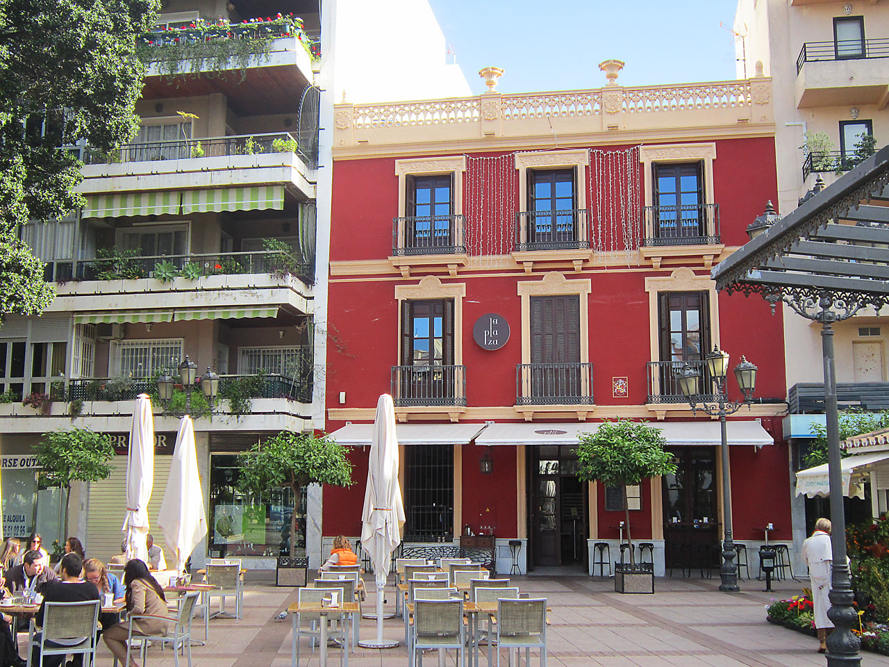 Plaza de la Constitution with its many eateries, cafes and bars