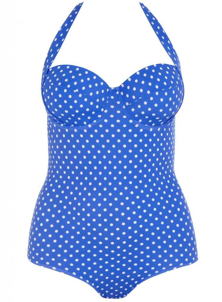 Blue Spot Halter Swimsuit