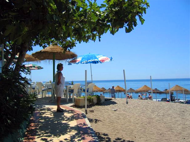 Playa La Cala Beach view from Chiringuito Arroyo Restaurant