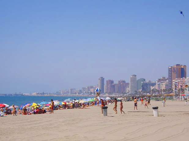 Torreblanca Beach in Fuengirola is about 1km long and only a short walk from the station