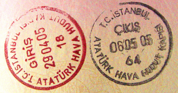 Turkey VISA passport stamps - calculate your days from your departure date