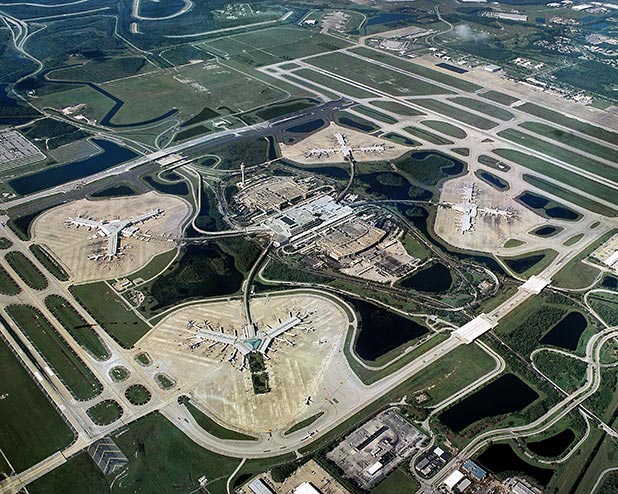 Aerial view of Orlando International Airport MCO