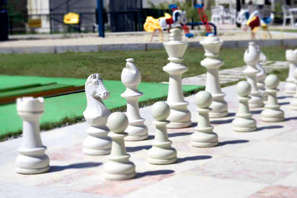 Giant chess makes this game more fun for kids and adults