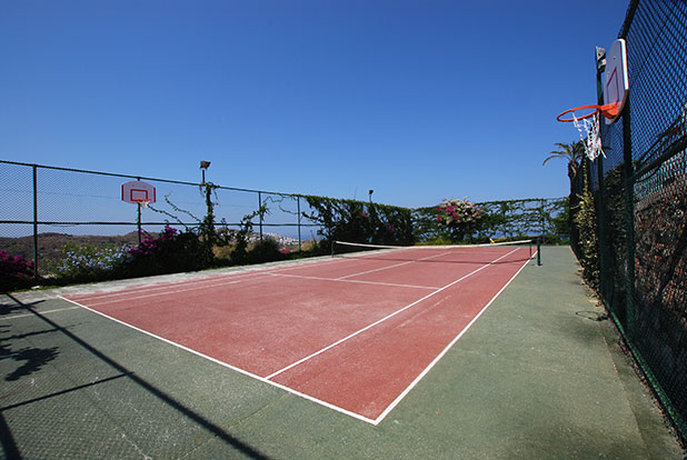 Resort tennis courts and basketball courts