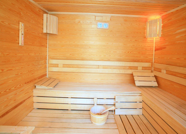 The sauna within the Turquoise resort