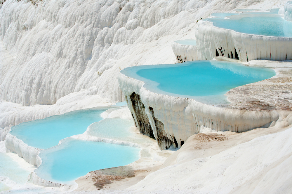 Pamukkale is a UNESCO World Heritage Site: bathe in the natural hot springs