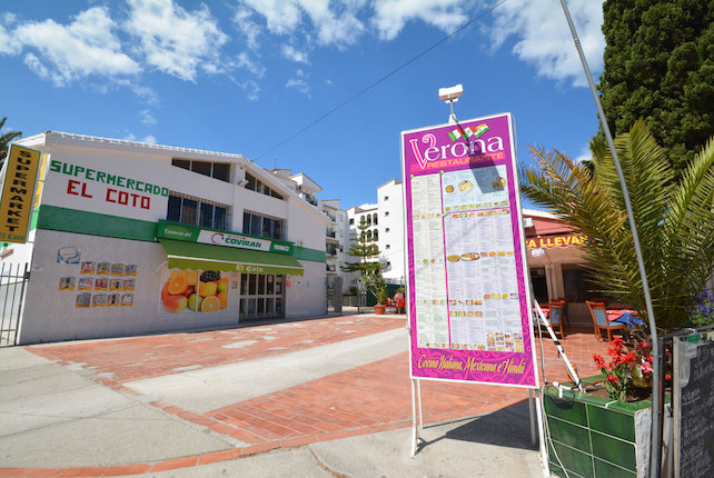 El Coto is a lovely urbanisation and perfect for your stay - pictured is El Coto Supermarket and the Verona Restaurante