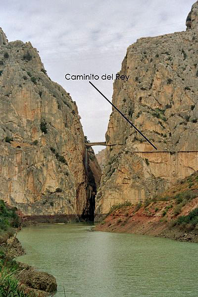 Caminito del Rey path from a far