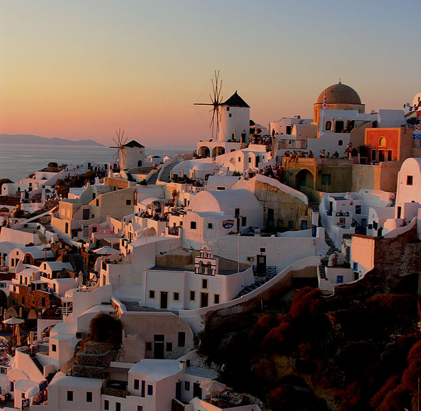 View spectacular sunsets in Oia