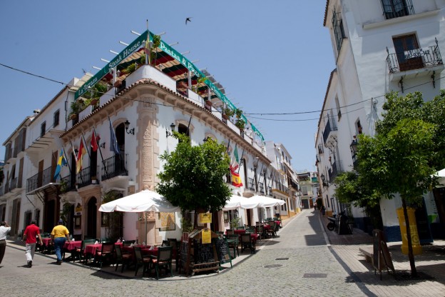 Marbella Old Town lined with many restaurants and bars