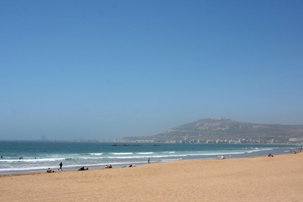 The long stretch of Agadir Beach