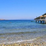 Golturkbuku Beach, showing the vivid Aegean Sea