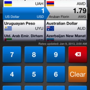 Units Plus iPhone Currency Converter Screen