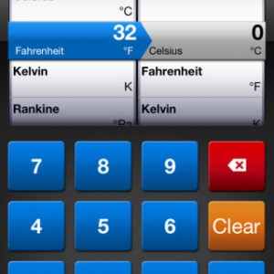 Units Plus iPhone Temperature Converter Screen