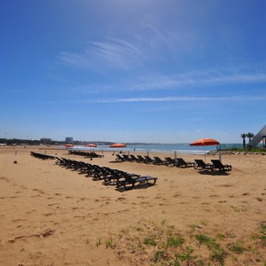 Sun loungers on Agadir Beach