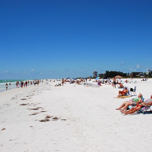 Lifeguard huts overlooking the beach